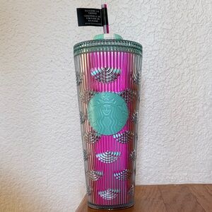 Starbucks Pink and Silver Geometric Tumbler